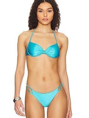 L*space Teal Bikini Top NWT